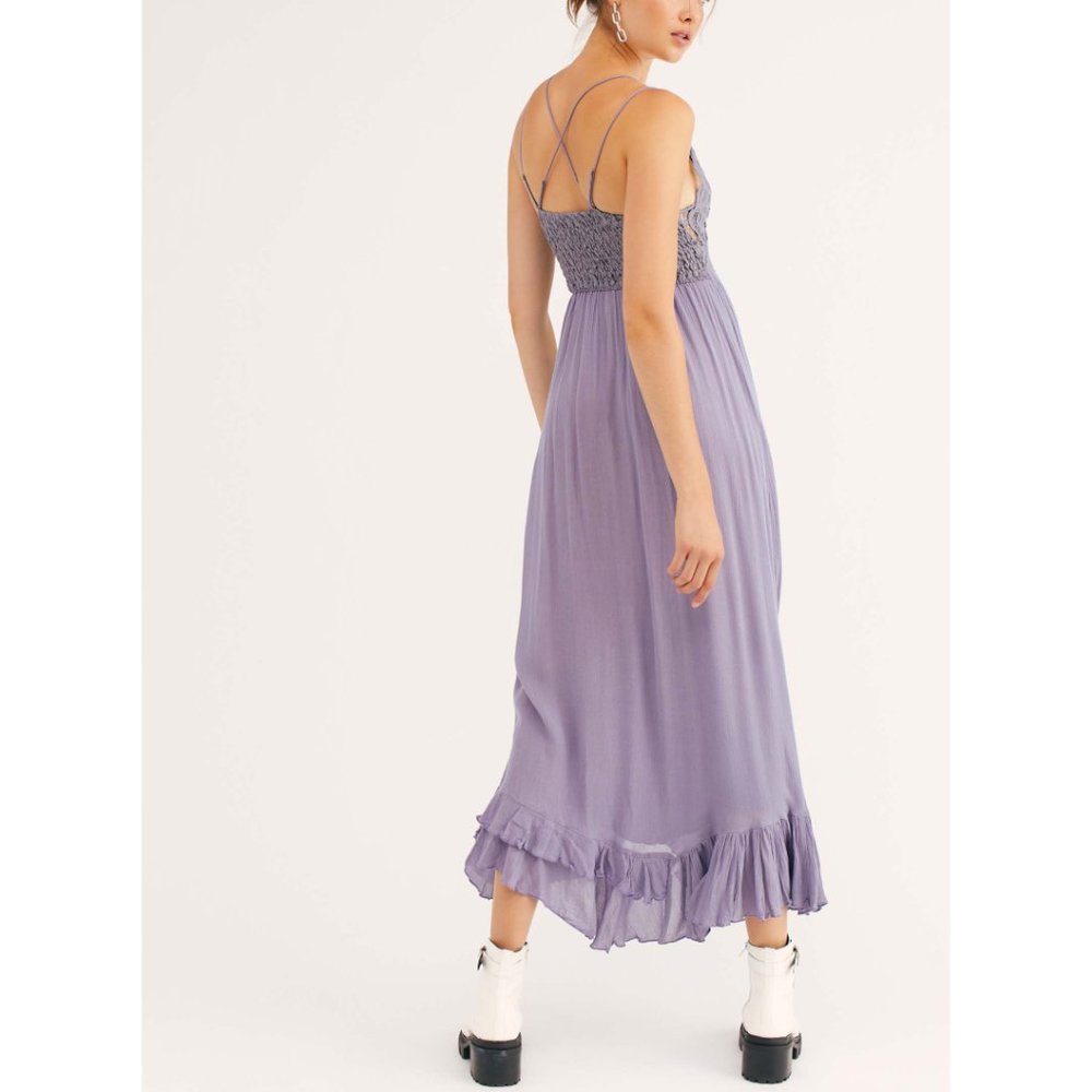 🎉LAST CHANCE🎉 NWT Free People Adella Maxi Slip / Charcoal - Picture 2 of 6